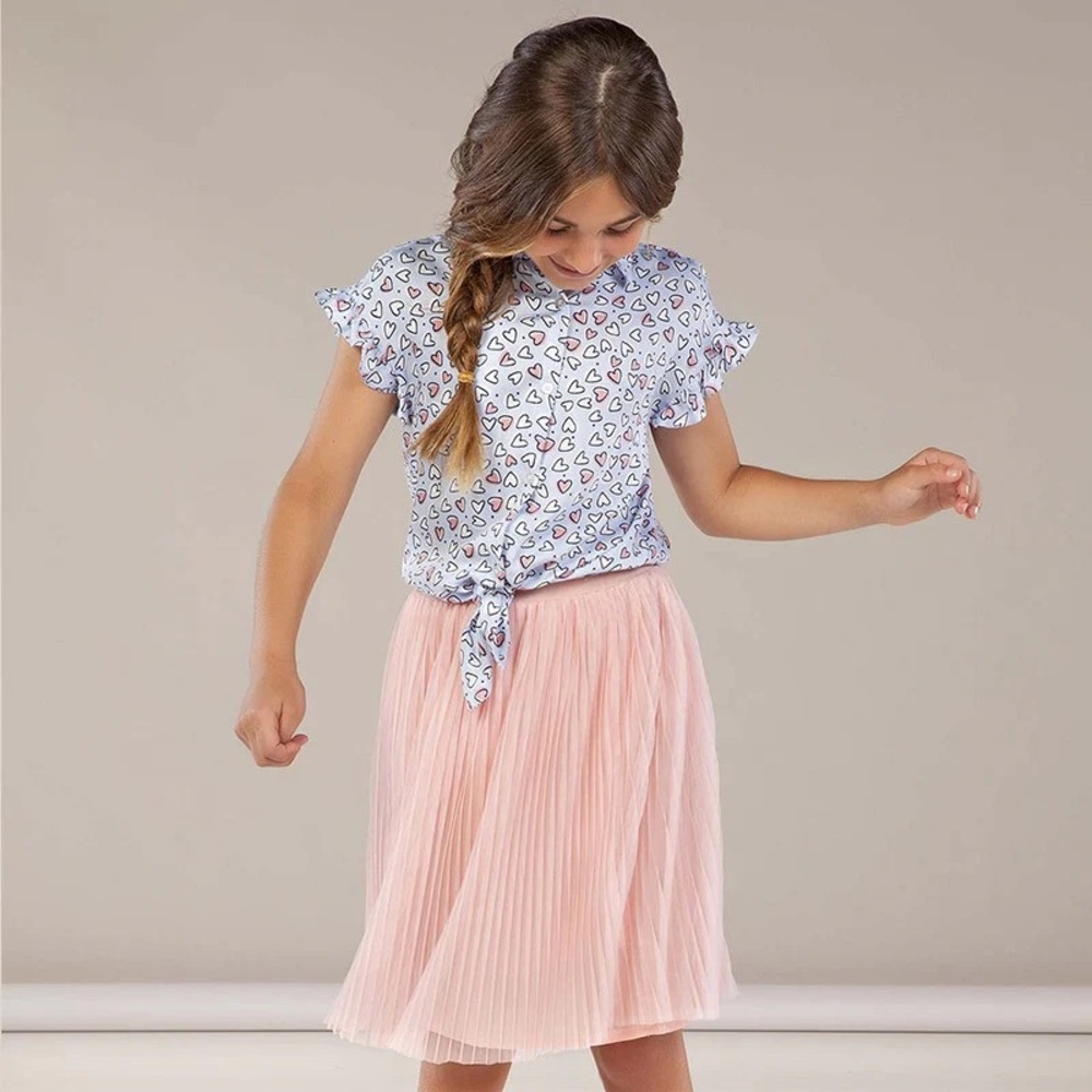 Mayoral Blush Pink Pleated Skirt